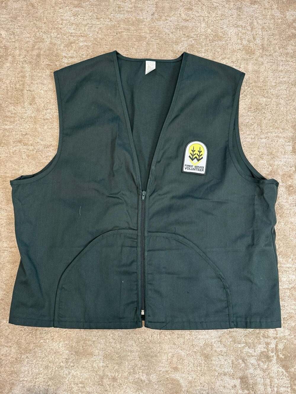 Vintage Forest Service Volunteer Full Zip Utility Work Vest